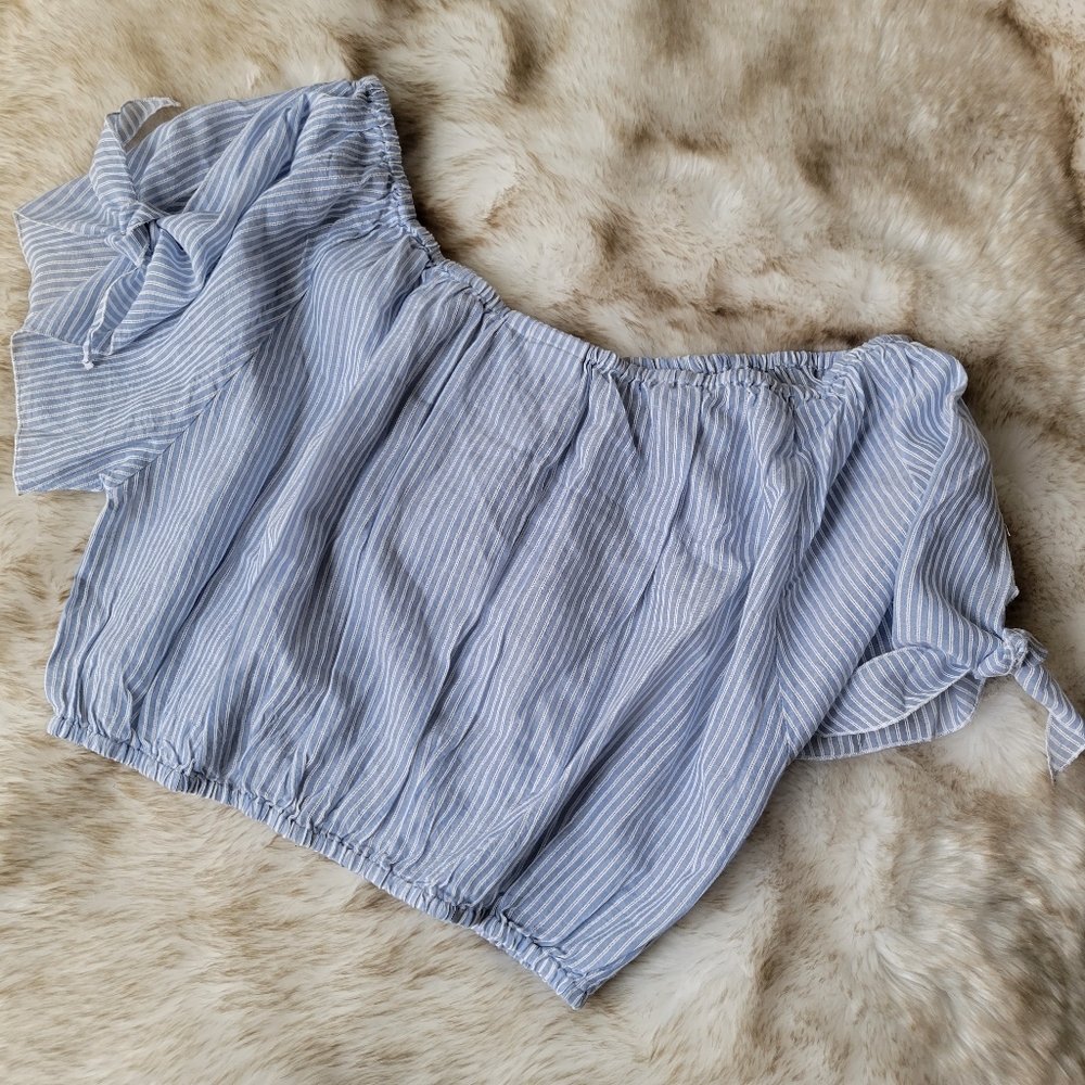 🔥🔥Onia Blue Bell French Stripe Colette Crop Top - Picture 7 of 13